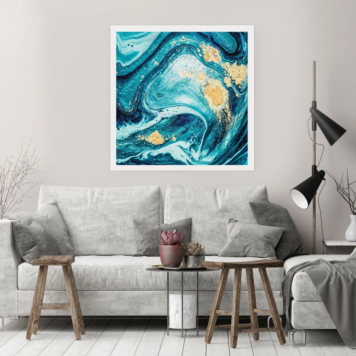 Plakát - Modrý vír - 60x60 cm