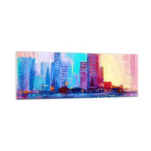 Obraz na skle - Vykoupané v barvách - 90x30 cm