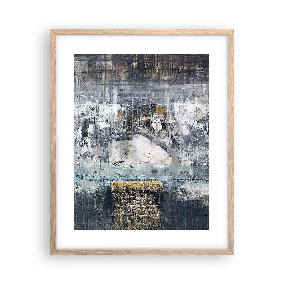 Plakát v rámu světlý dub - Jako na ledě, tak i na hroudě - 40x50 cm