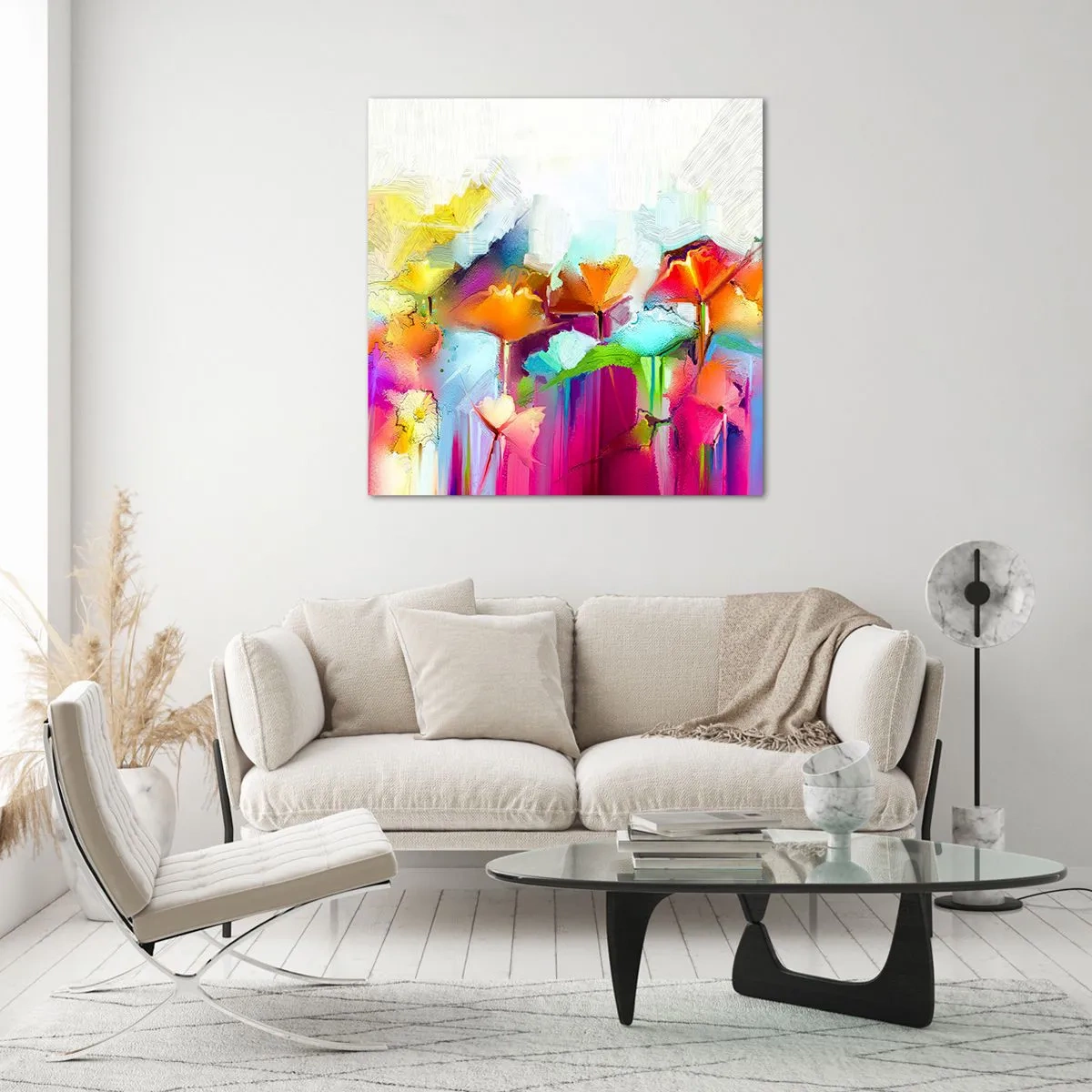 Obraz na skle - Duha rozkvetla - 50x50 cm
