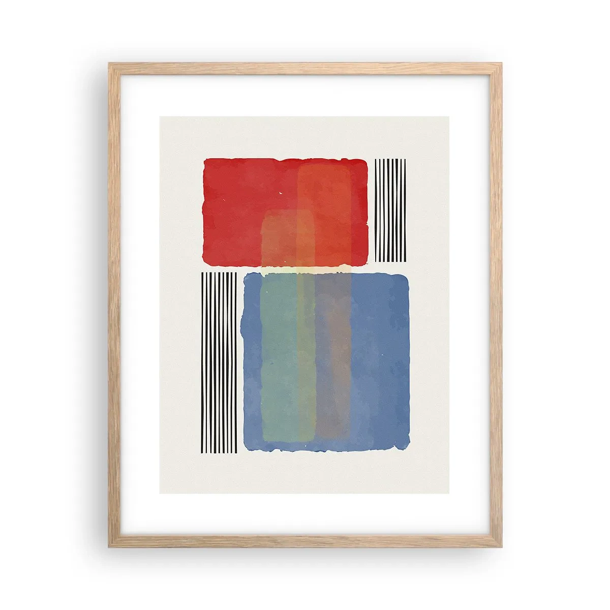 Plakát v rámu světlý dub - Duch a písmeno geometrie - 40x50 cm