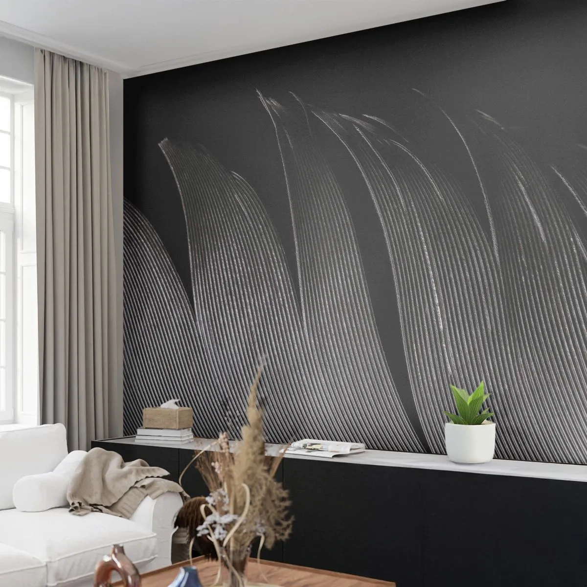 Fototapeta Premium Canvas - Peří – nádherná konstrukce - Pero, Minimalismus, Světlost - 250x175 cm