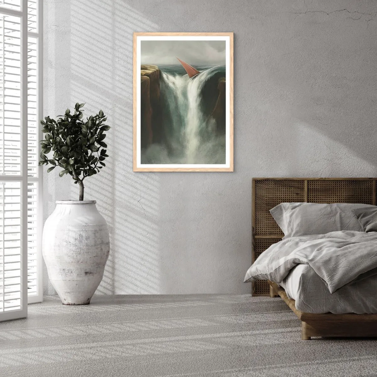 Plakát v rámu světlý dub - Životní varování - 50x70 cm