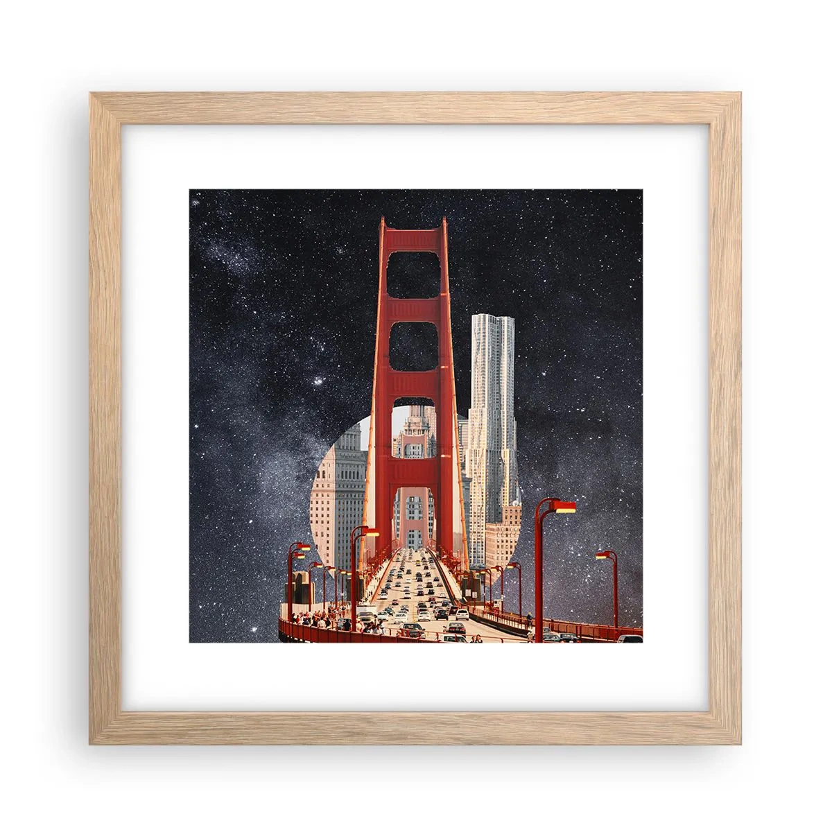 Plakát v rámu světlý dub - Vždy uprostřed - 30x30 cm