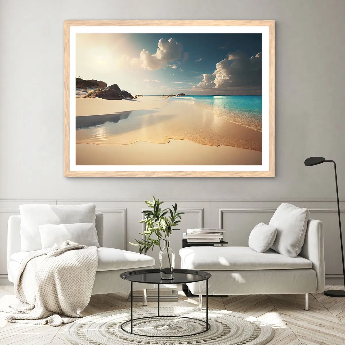 Plakát v rámu světlý dub - Vysněný den - 70x50 cm