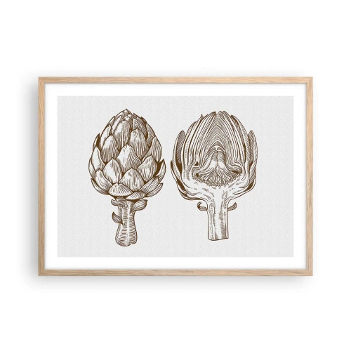 Plakát v rámu světlý dub - Hodiny anatomie - 70x50 cm