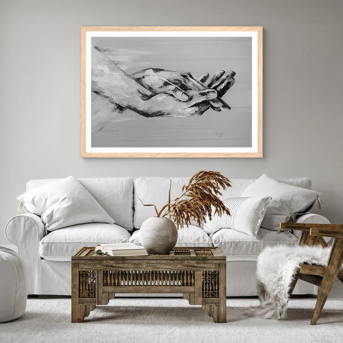 Plakát v rámu světlý dub - Začátek… - 91x61 cm