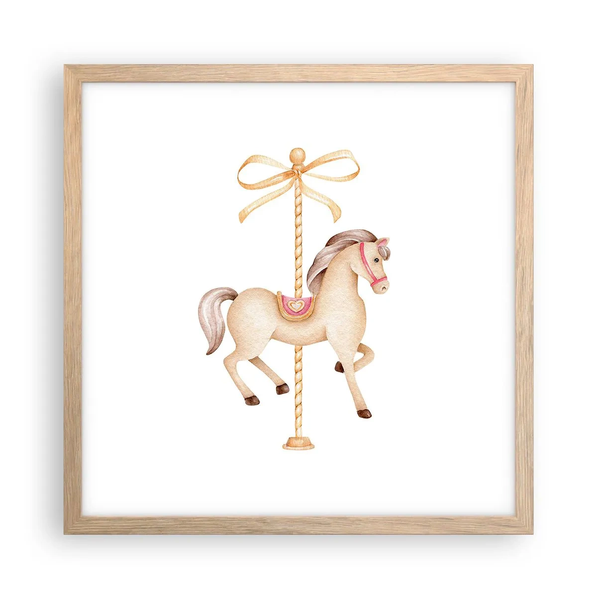 Plakát v rámu světlý dub - Elegantním klusem - 40x40 cm
