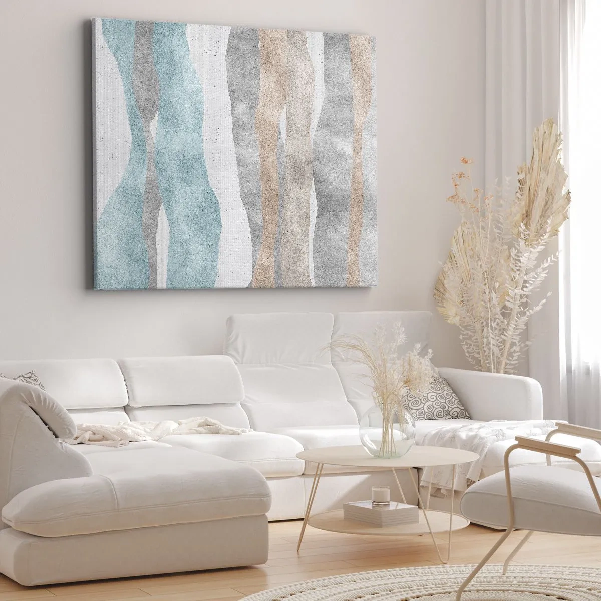 Obraz na plátně - Abstraktní pruhy v pastelových odstínech - 70x50cm - Studie blízkosti - Moderní nástěnná dekorace do obývacího pokoje a ložnice ARTTOR