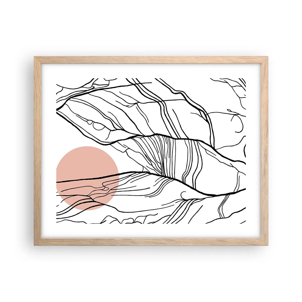 Plakát v rámu světlý dub - V síti větviček - 50x40 cm