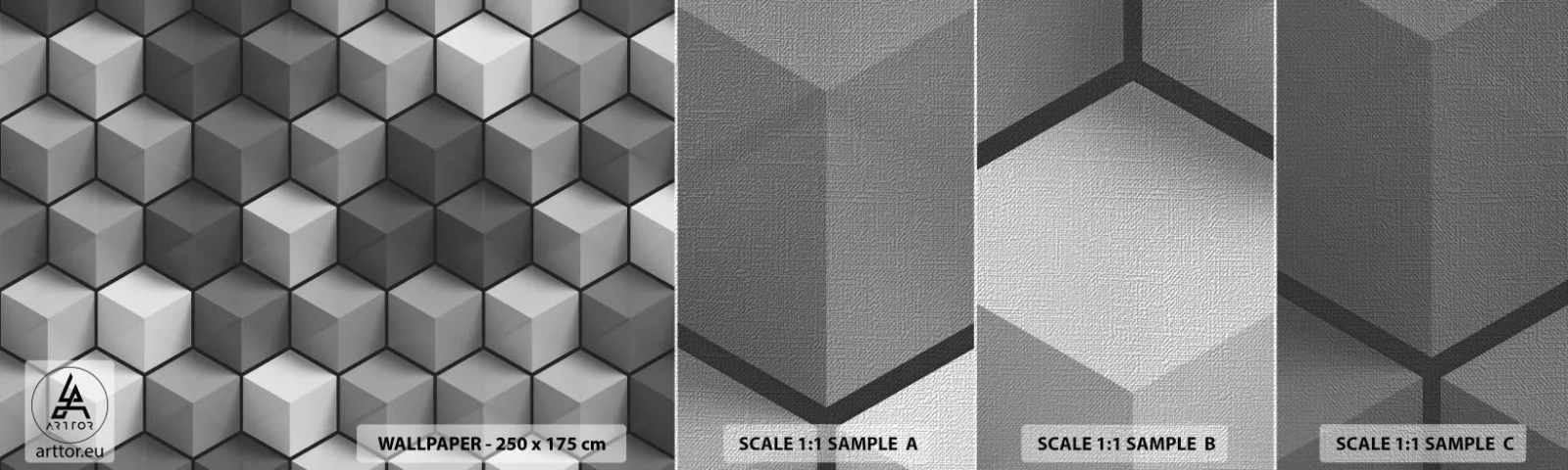 Vzor Fototapety Premium Canvas - Kubistické puzzle - 3D, Krychle, Moderní - 100x30 cm