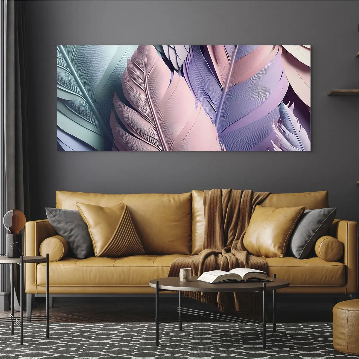 Obraz na skle - Ptačí styl - 160x50 cm