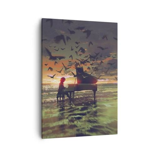 Obraz na plátně - Koncert na piano a vlny - 50x70 cm