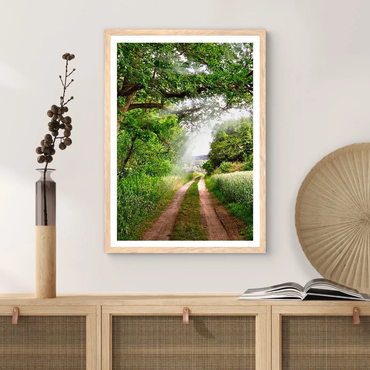 Plakát v rámu světlý dub - Et in Arcadia ego - 70x100 cm
