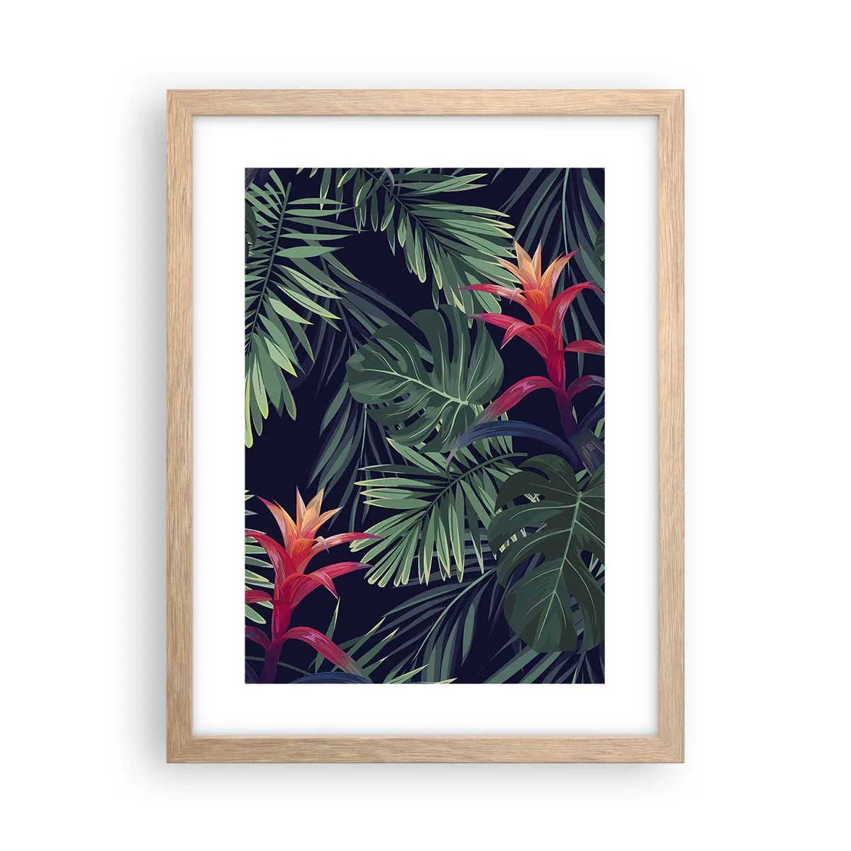 Plakát v rámu světlý dub - Vzplanout v zeleném - 30x40 cm