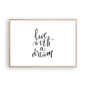 Plakát v rámu světlý dub - Of course - 100x70 cm