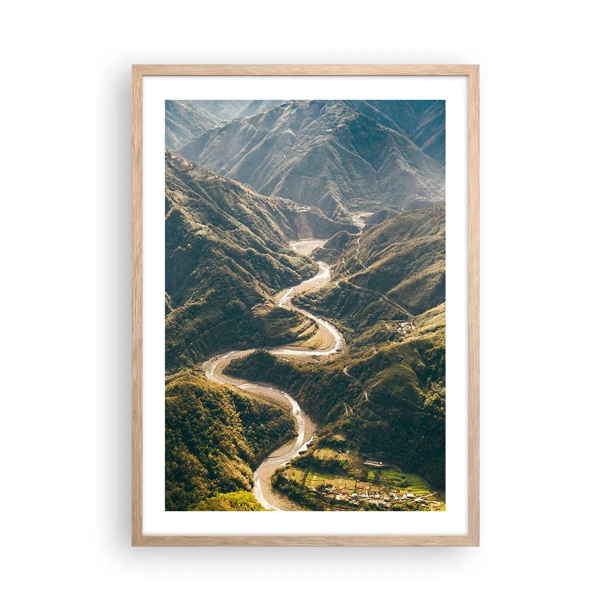 Plakát v rámu světlý dub - Přímo ze srdce hor - 50x70 cm