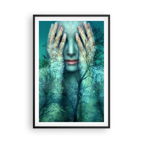 Plakát v černém rámu - Ponořená do modré - 61x91 cm