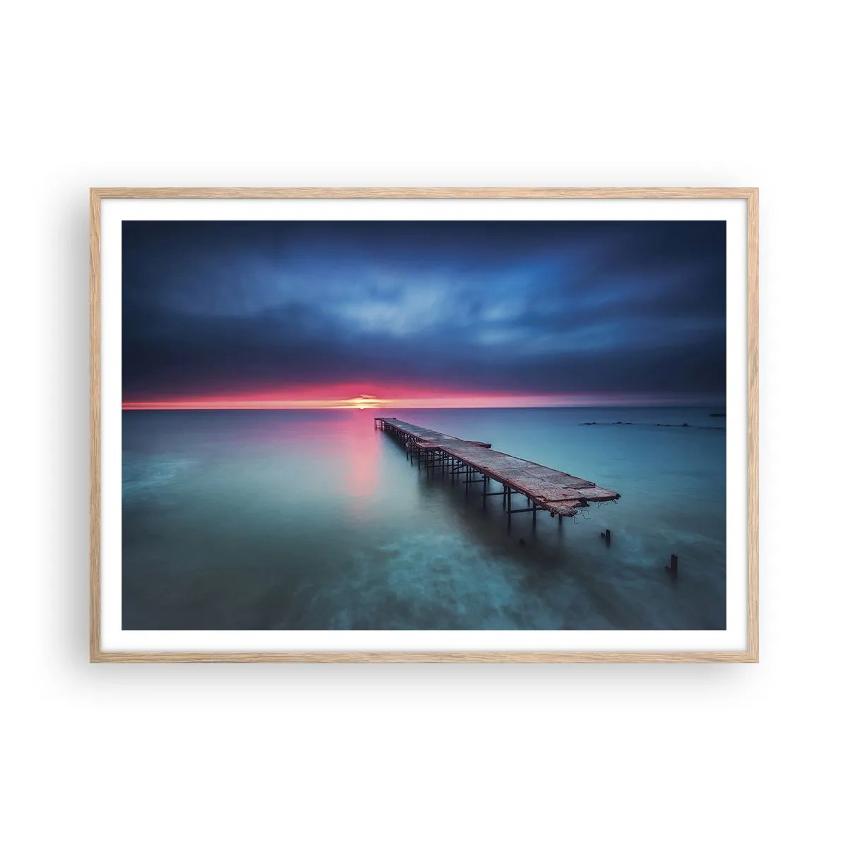 Plakát v rámu světlý dub - Mezi nebem a zemí - 100x70 cm