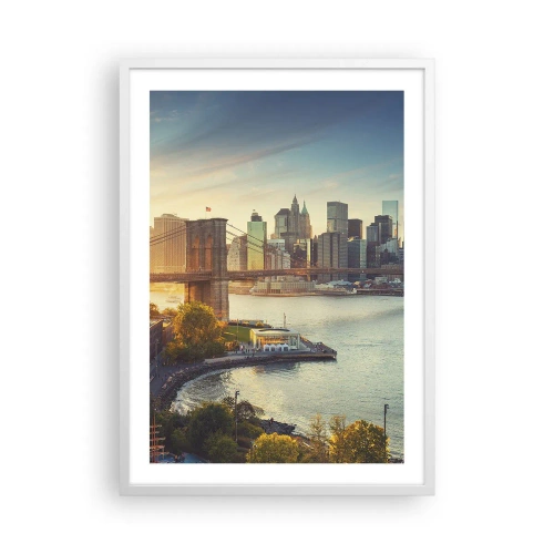 Plakát v bílém rámu - Svítání velkoměsta - 50x70 cm