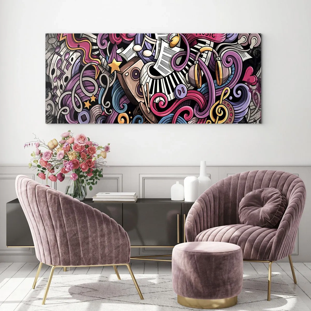 Obraz na skle - Komplikovaná melodie - 90x30 cm