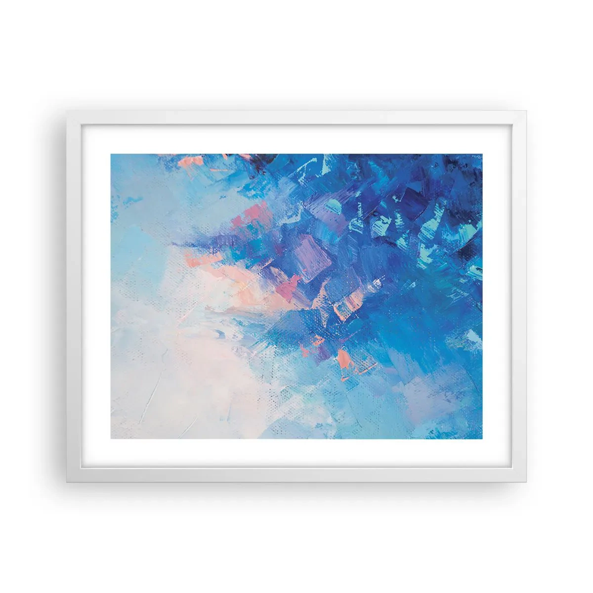 Plakát v bílém rámu - Zimní abstrakce - 50x40 cm