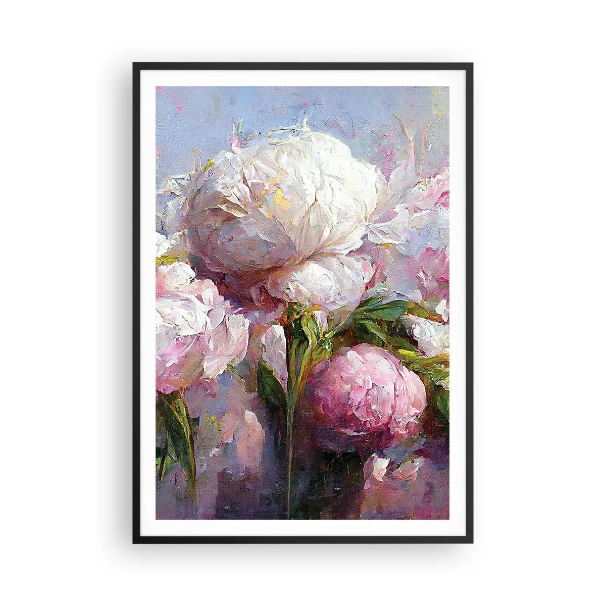 Plakát v černém rámu - Kytice překypující životem - 70x100 cm