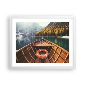 Plakát v bílém rámu - Horská túra - 50x40 cm