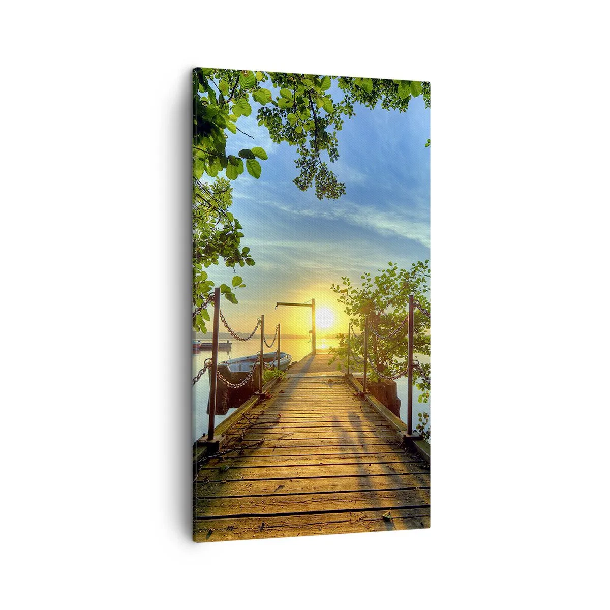 Obraz na plátně - Západ u vody - 45x80 cm