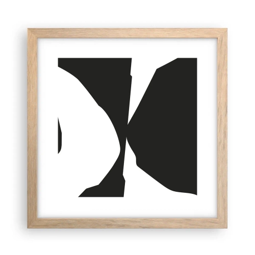 Plakát v rámu světlý dub - Positive-negative - 30x30 cm