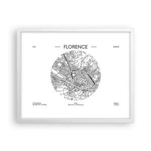 Plakát v bílém rámu - Anatomie Florencie - 50x40 cm