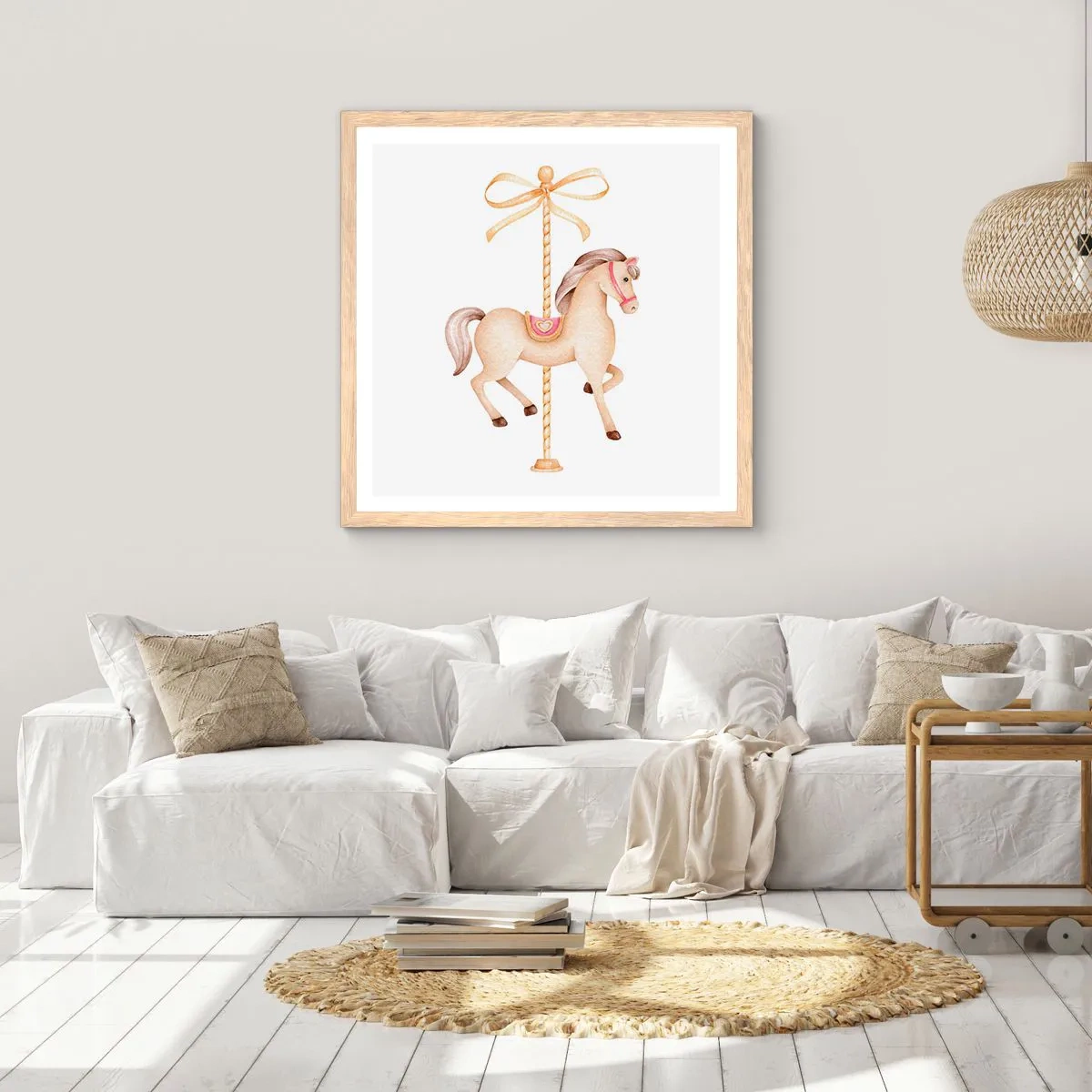 Plakát v rámu světlý dub - Elegantním klusem - 40x40 cm