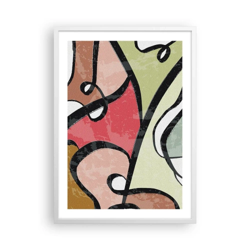 Plakát v bílém rámu - Piruety uprostřed barev - 50x70 cm