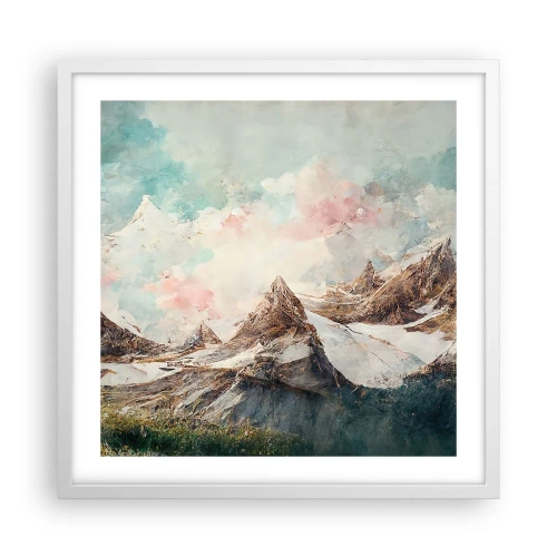 Plakát v bílém rámu - Skalní čepele - 50x50 cm