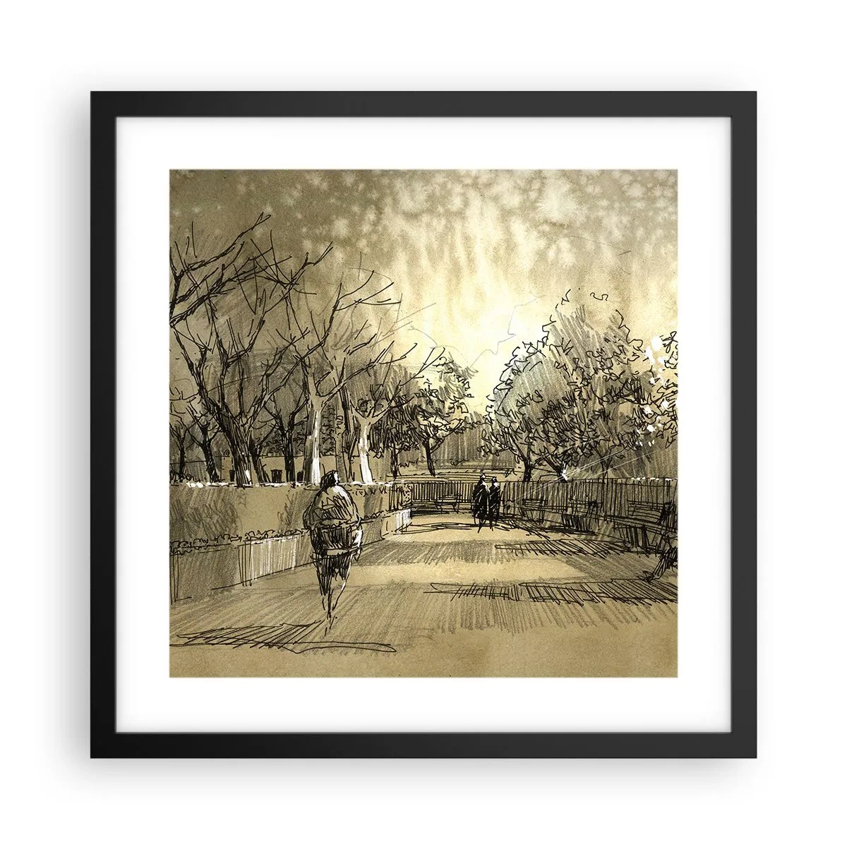 Plakát v černém rámu - Pírkem zastavený okamžik - 40x40 cm