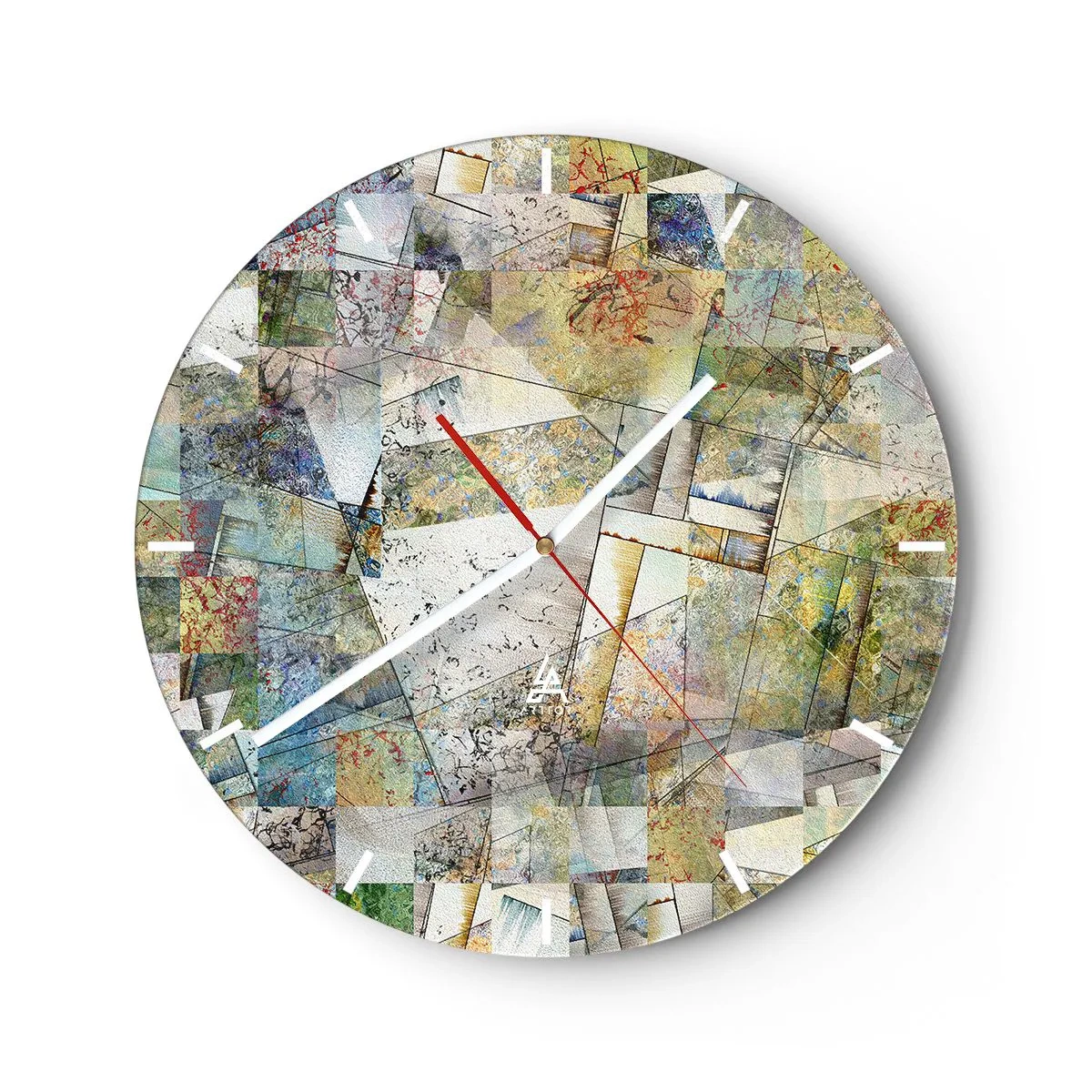 Nástěnné hodiny - Geometrické přeskupení - 40x40 cm