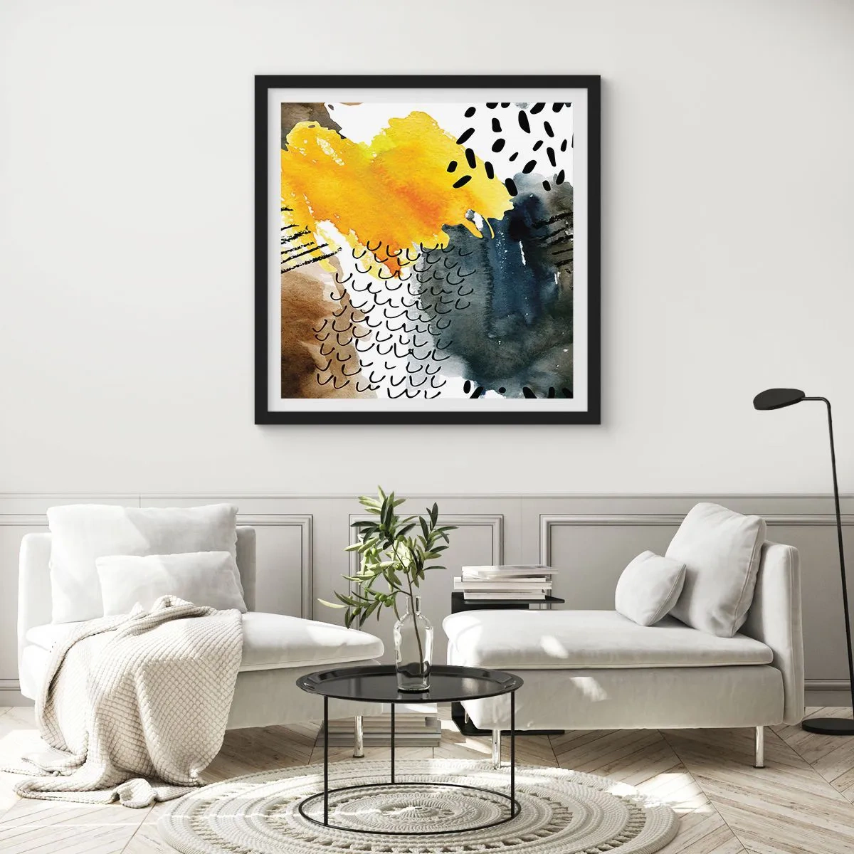 Plakát v černém rámu - Setkání živlů - 50x50 cm