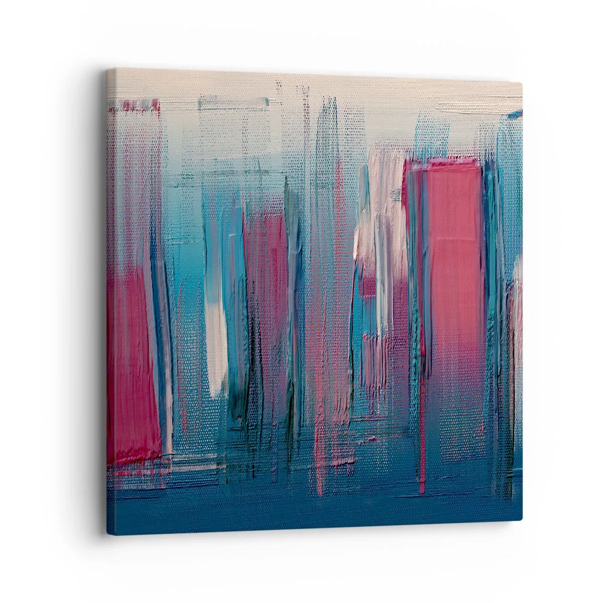Obraz na plátně - Vertikální kompozice v modré a červené - 30x30 cm
