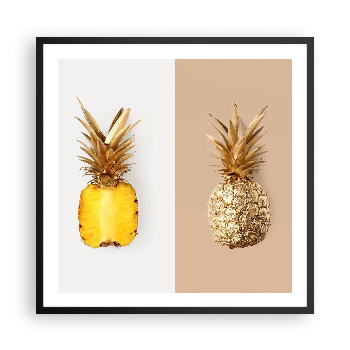 Plakát v černém rámu - Ananas pro nás - 60x60 cm