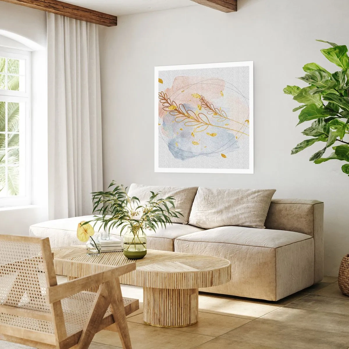 Plakát - Zlatý závan - 40x40 cm