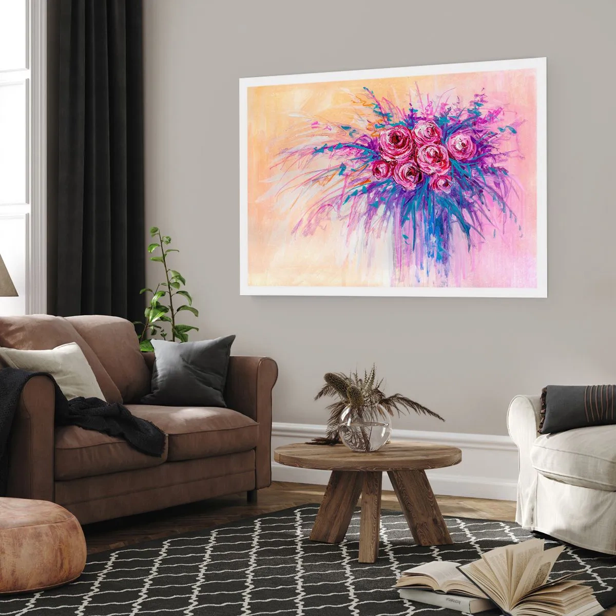 Plakát - Růžová fontána - 50x40 cm