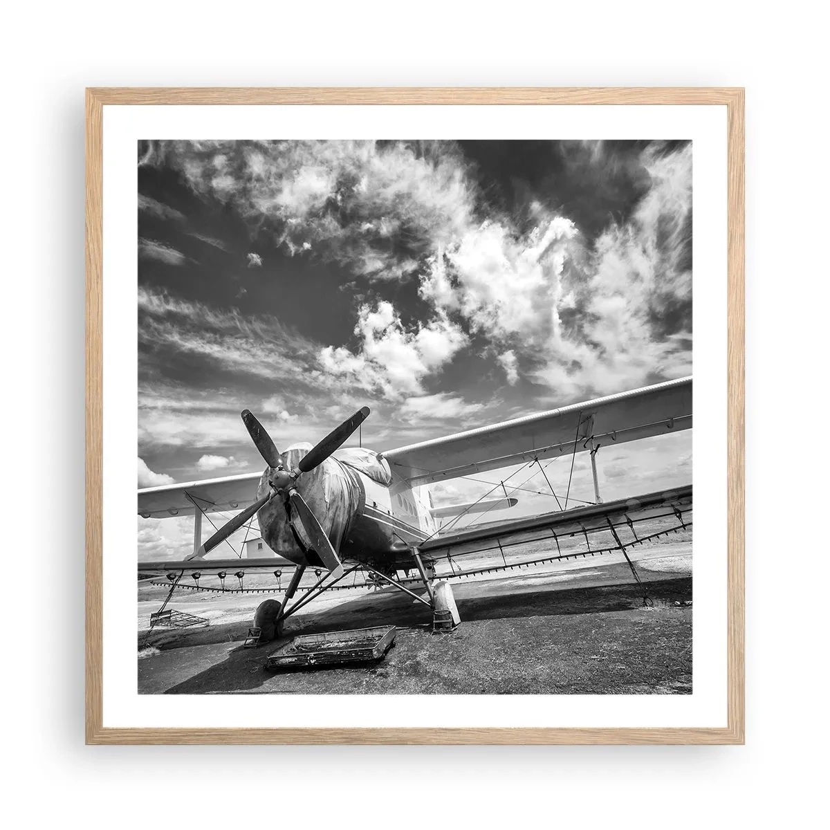 Plakát v rámu světlý dub - Nemohu se toho dočkat! - 60x60 cm