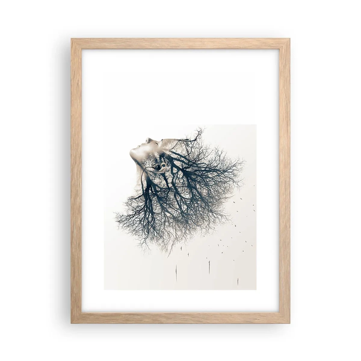 Plakát v rámu světlý dub - Okouzlená šepotem stromu - 30x40 cm