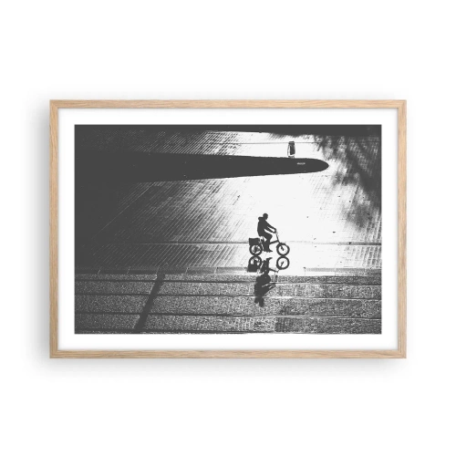 Plakát v rámu světlý dub - Dopředu, přes město - 70x50 cm