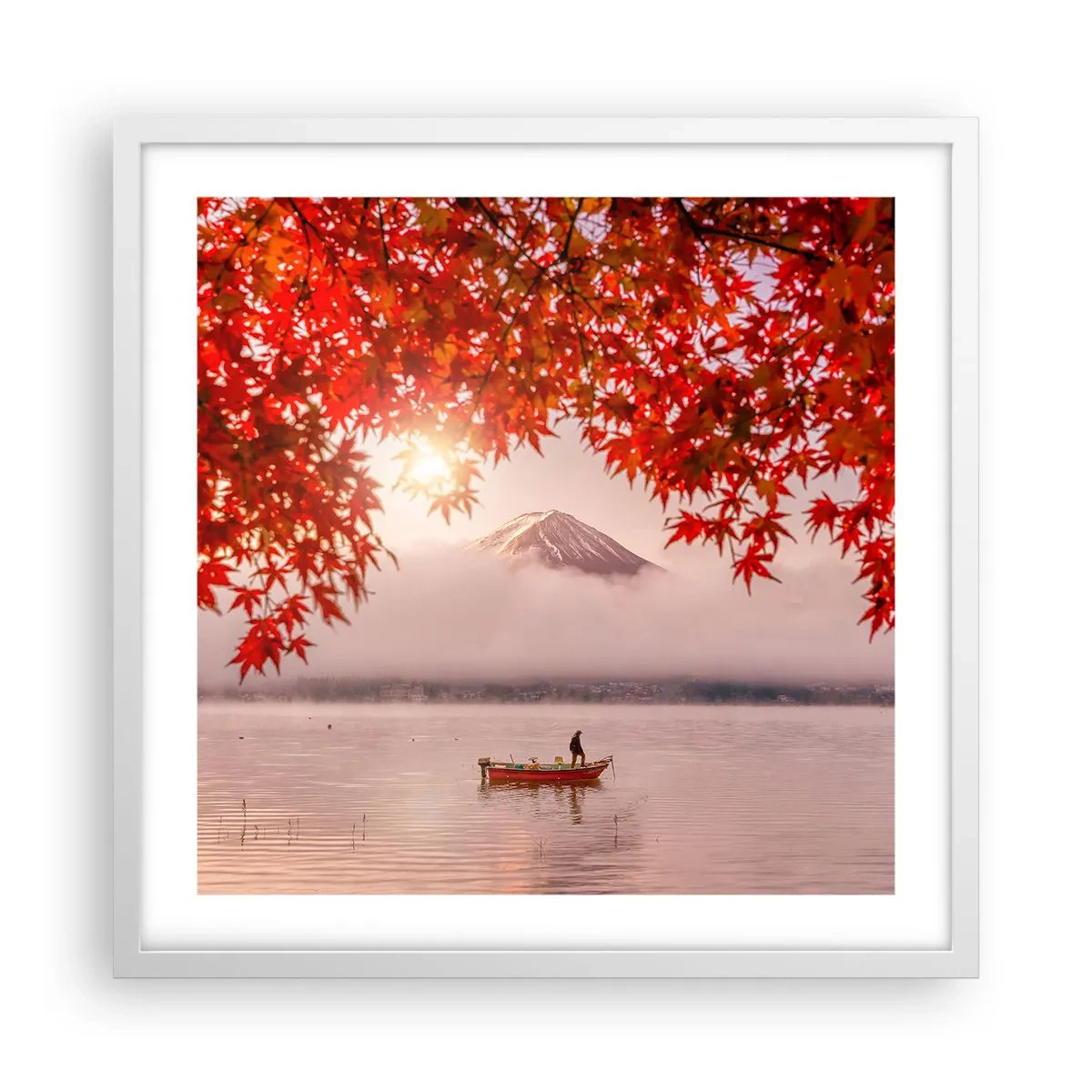 Plakát v bílém rámu - V japonském stylu - 50x50 cm