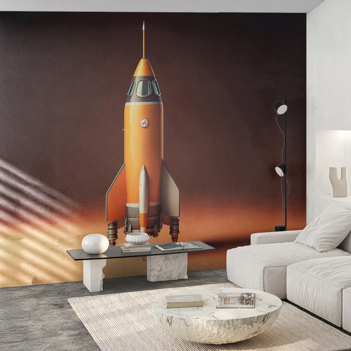 Fototapeta Premium Canvas - Začíná to snem - Vesmírná raketa, Tužka, Věda - 350x256 cm