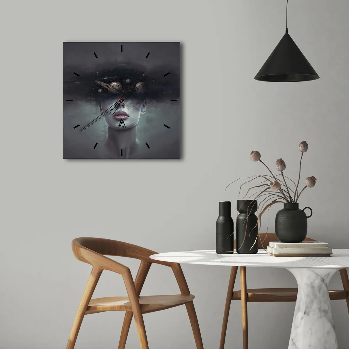 Nástěnné hodiny - A planety… - 40x40 cm