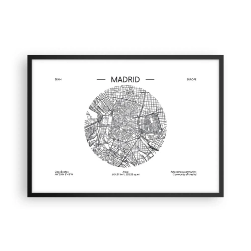 Plakát v černém rámu - Anatomie Madridu - 70x50 cm