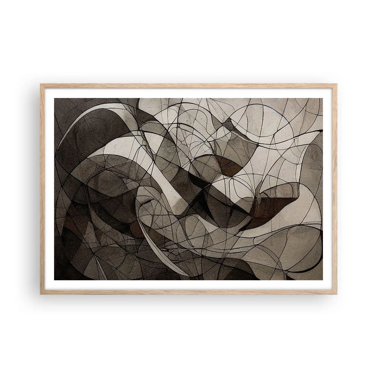 Plakát v rámu světlý dub - Oběh barev Země - 100x70 cm