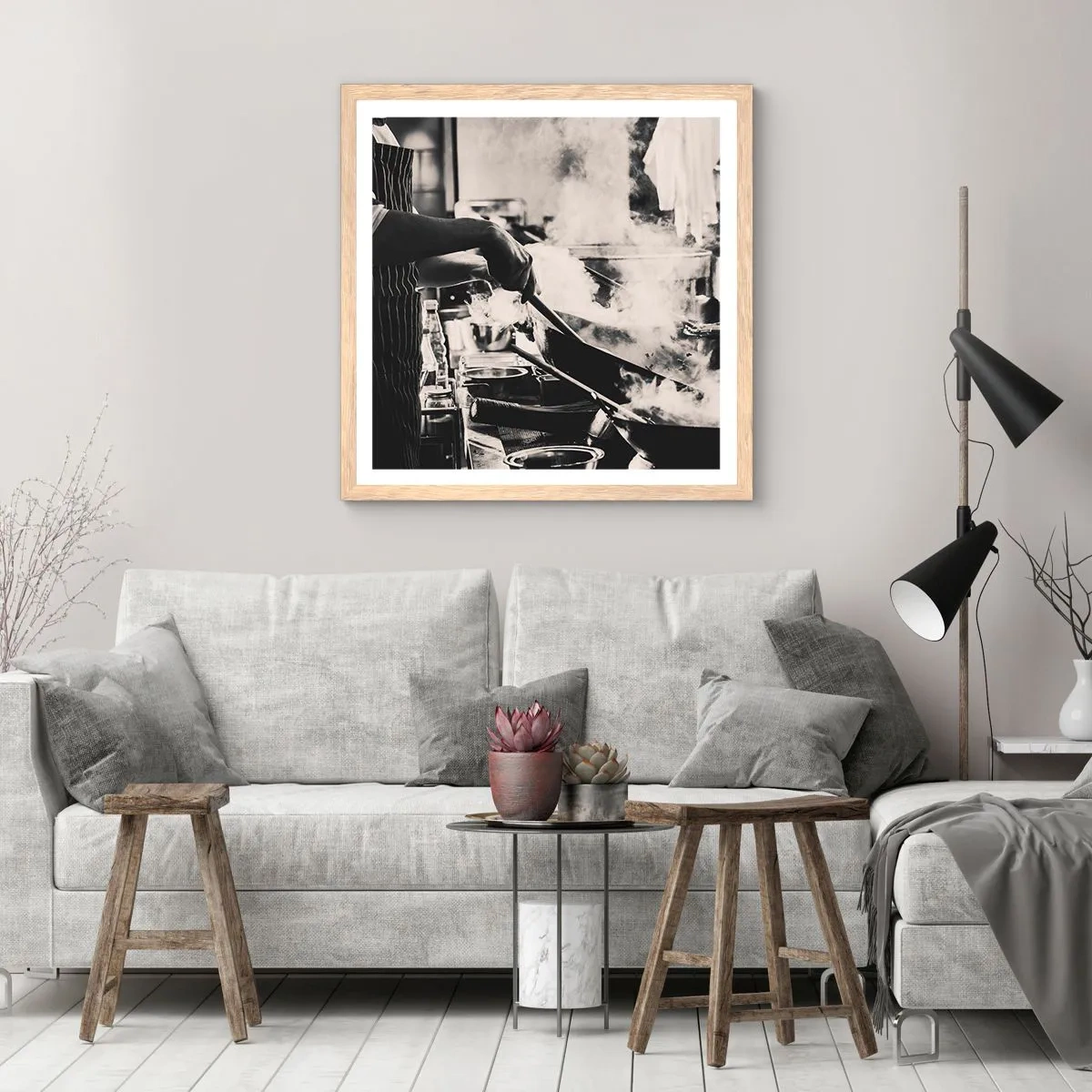 Plakát v rámu světlý dub - Alchymie chutí - 50x50 cm